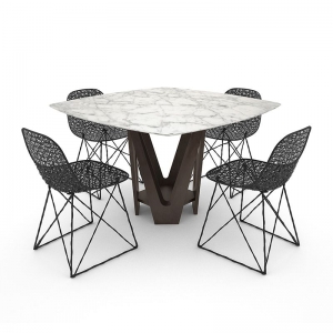 White Marble Table Dinning Set